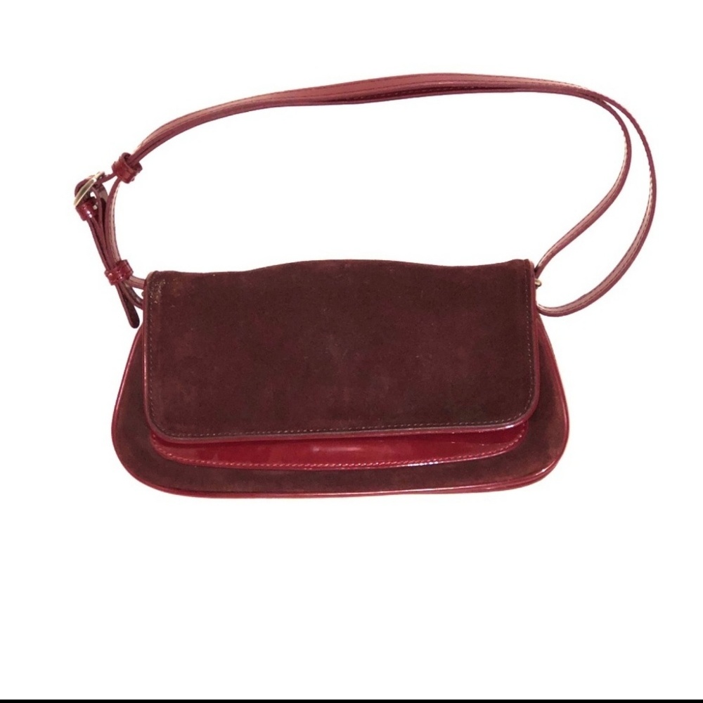 Ann Taylor Red Italian Suede Purse